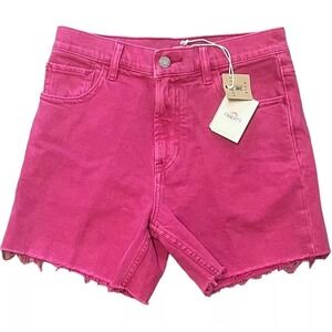 NWT Faherty Raw Hem Shorts Sunwashed Pink Denim Women 25 Cut Offs‎ Stretch $98